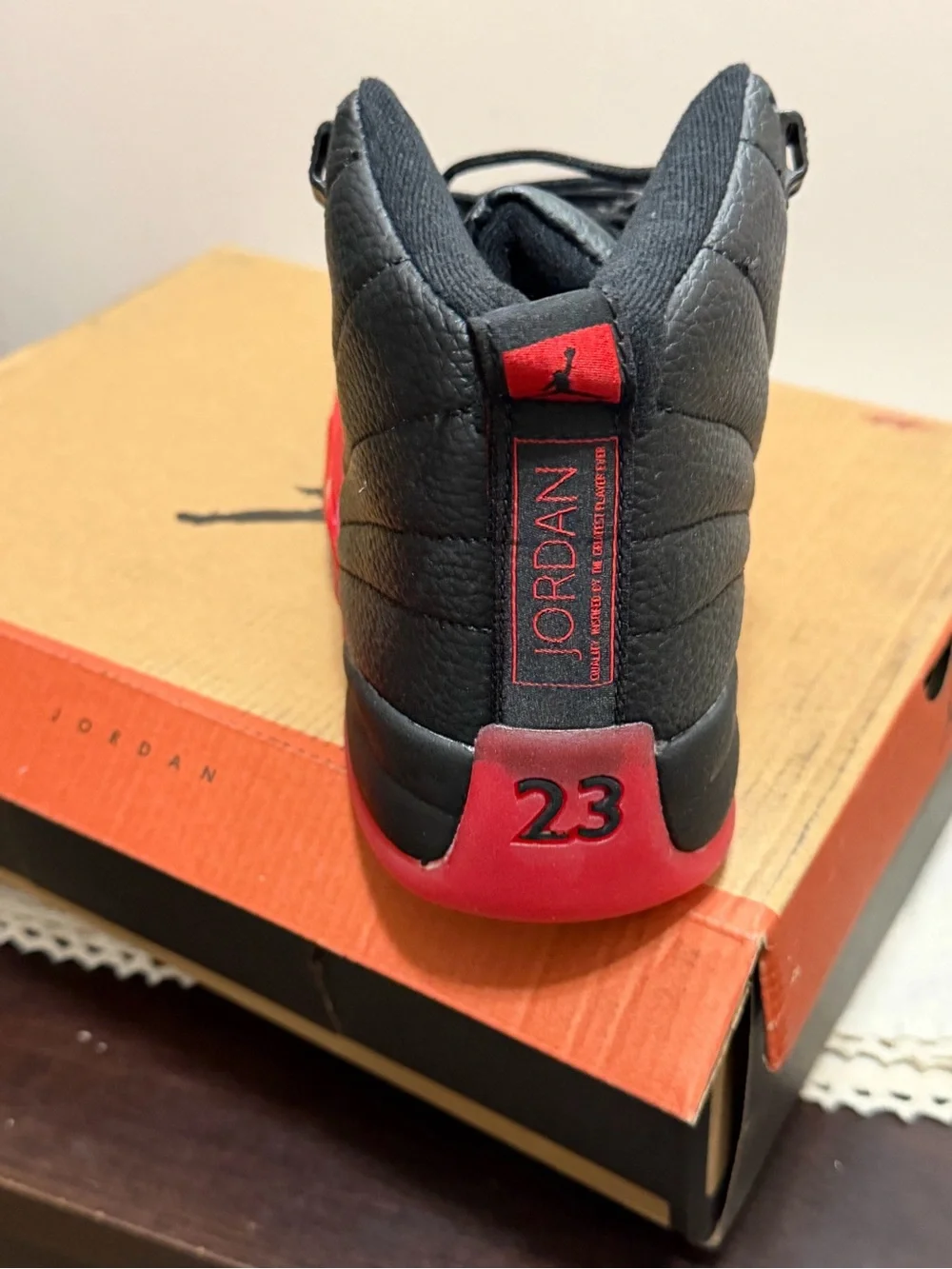 Jordan Black & Red High-Top Basketball Sneakers